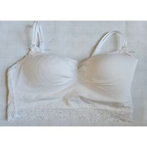 PINK Victoria's Secret Lightly Lined Lace Trim Bralette White Medium